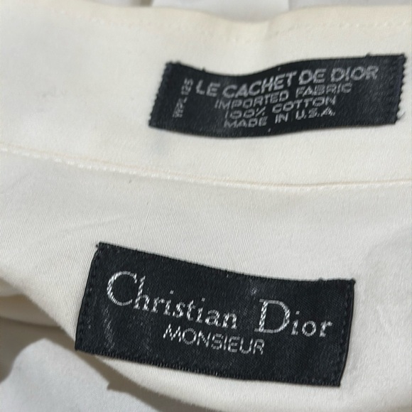 Christian Dior Vintage Tuxedo Button Up Dress Shirt French Cuff - Picture 3 of 8